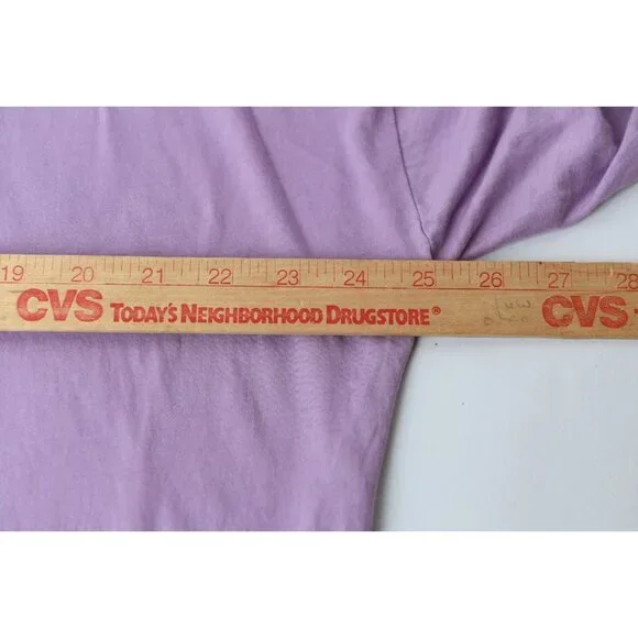 Vince Light Purple Pink Sheer Crew Neck Knit Top Cowl Neck Size S 100% Cotton - Picture 11 of 12